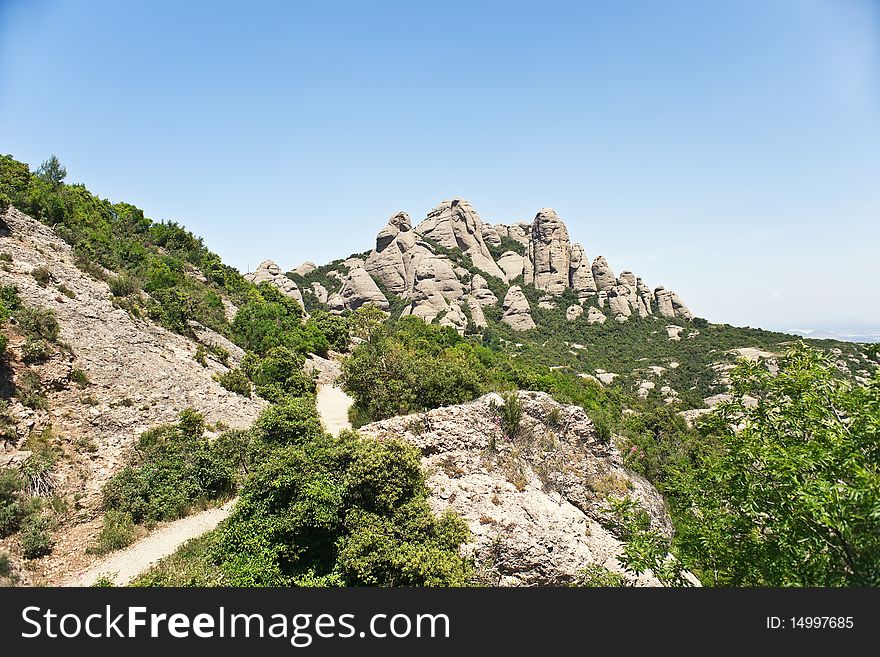 Montserrat mountain in Catalonia, Spain