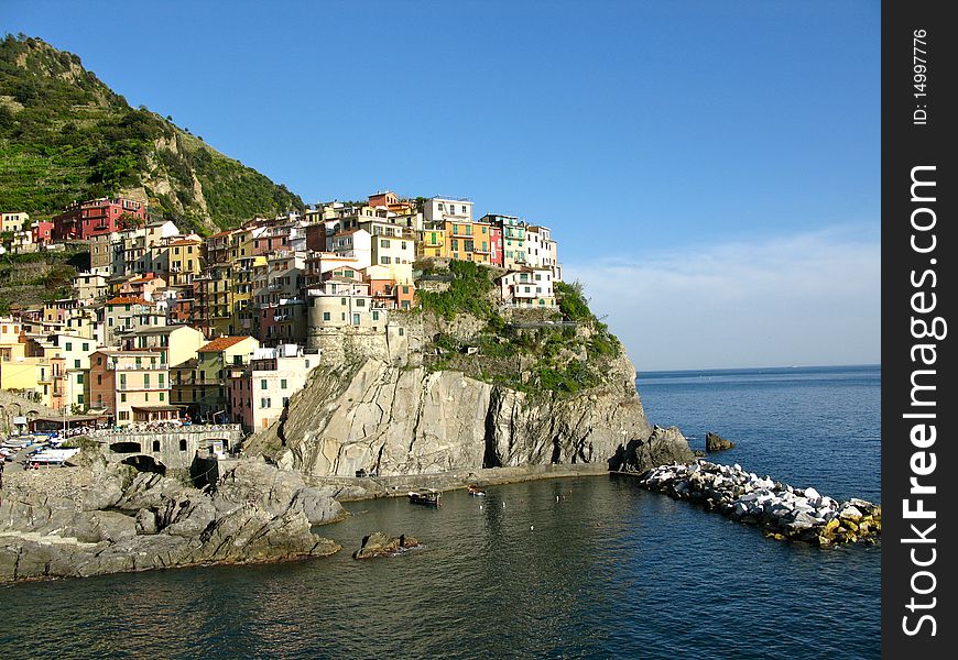 A view of the Italian coastal city Rio Maggiore. A view of the Italian coastal city Rio Maggiore