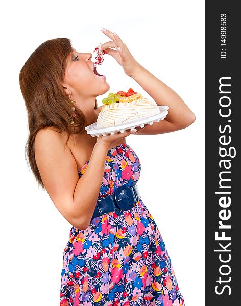 Girl eat cake