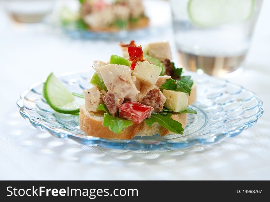 Chicken with apple, tomatillo, celery and peppers. Chicken with apple, tomatillo, celery and peppers