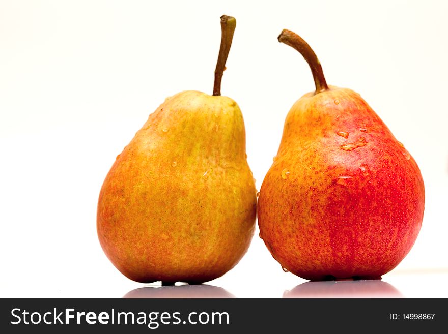 The pear on white background