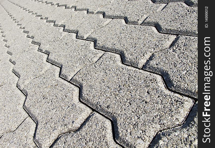 Stones of the pavement of an urban street