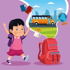 Back To School Kids Cartoons Stock Images Back To School Kids Cartoons Stock Images