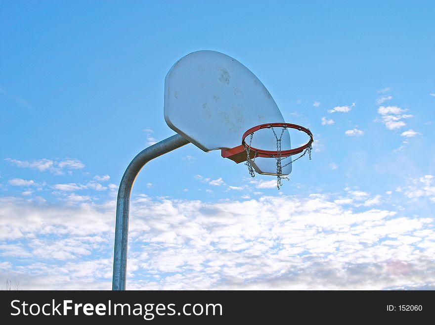 Basketball net against sky
