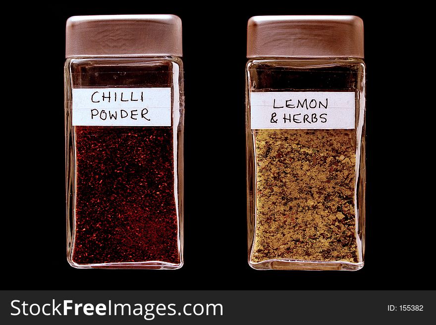 Chilli powder, Lemon and herbs. Chilli powder, Lemon and herbs