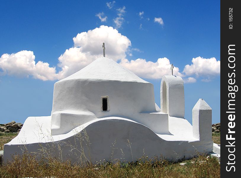 A small church in a Greek island