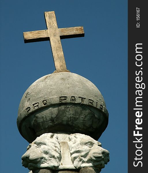 Pro patria: top of a world war monument in Transylvania.