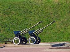 Two Cannons Royalty Free Stock Photography Two Cannons Royalty Free Stock Photography