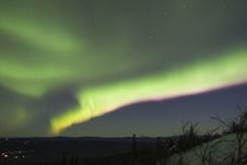 Colorful Aurora Band In The Night Sky Stock Photography