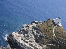 Church On The Rock In Greece Royalty Free Stock Image