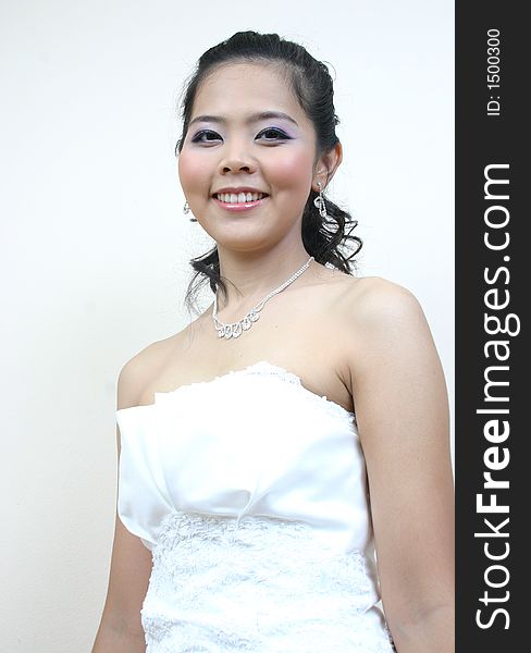 Portrait of young asian bride. Portrait of young asian bride.