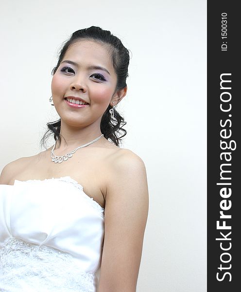 Portrait of young asian bride. Portrait of young asian bride.