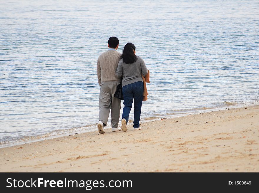 Romantic walk on the beach. Romantic walk on the beach