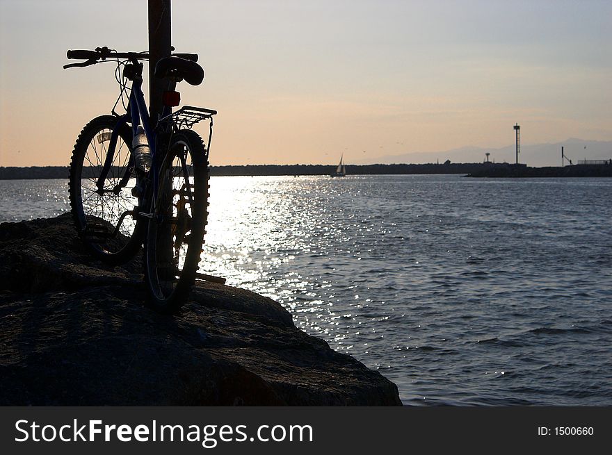 Bicycle along the shore