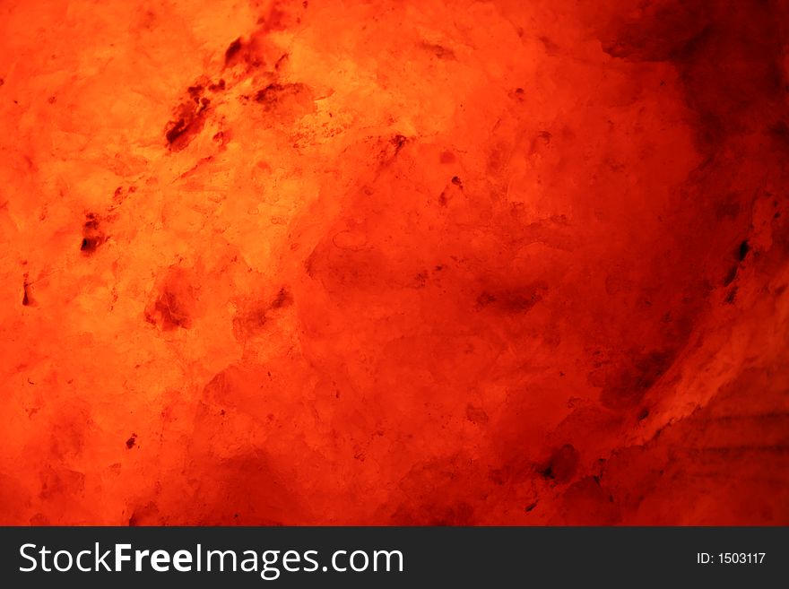 A macro of a Himalayan salt lamp.