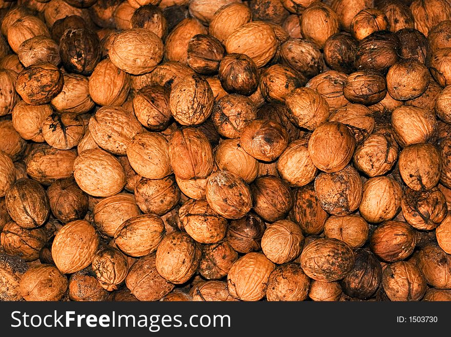 Picture of walnuts that can be used as background. Picture of walnuts that can be used as background