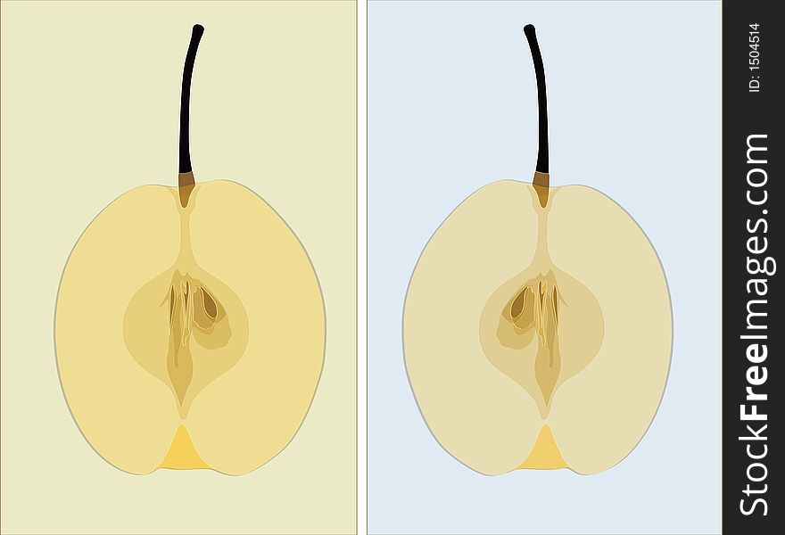 Background with two juicy pears
