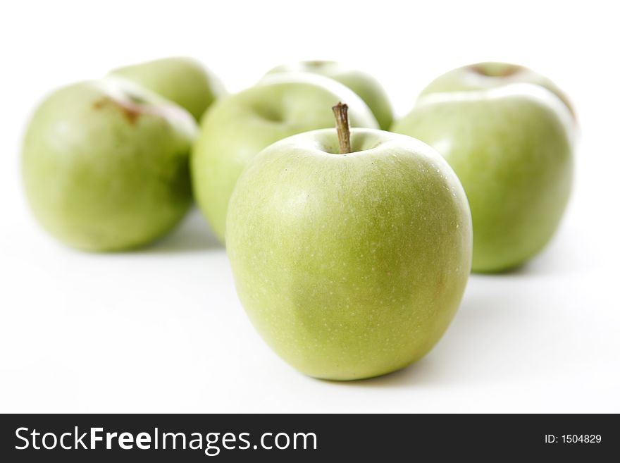 Stack of apples isolated on white background