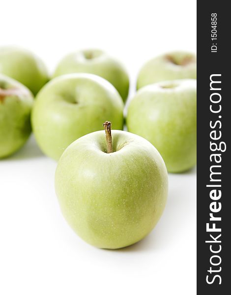 Stack of apples isolated on white background