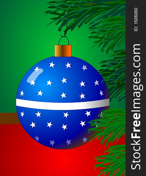 Christmas ornament with stars on tree. Christmas ornament with stars on tree