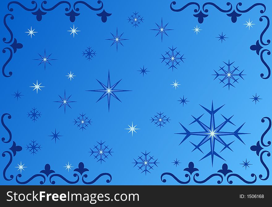 Snowflake background in blue - vector. Snowflake background in blue - vector