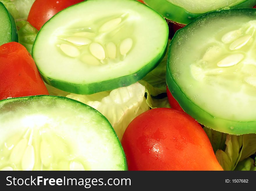 This is a close up image of chilled salad.