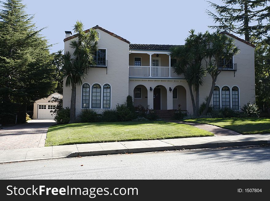 Classic Home On The Peninsula Of California South Of San Francisco.