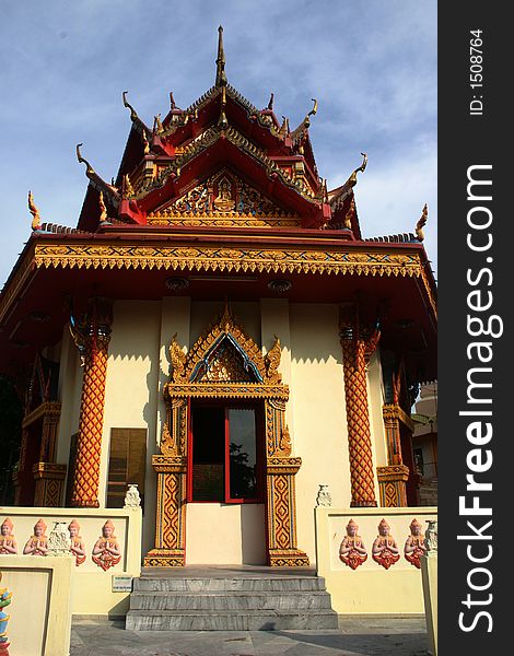 Thai Shrine At Wat Chayamangkalaram at Penang, Malaysia.