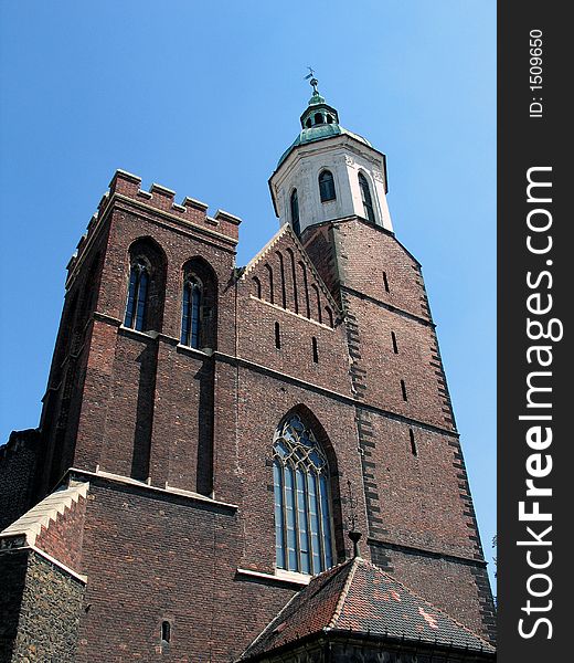 Czech,Opava,church,kirk, wall, town, city, tower, spire,