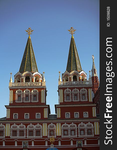 The fragment of kremlin complex in moscow, russia. The fragment of kremlin complex in moscow, russia