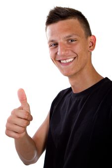 Young Fresh Teenager With Thumbs Up Royalty Free Stock Photos