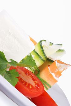 Cream Cheese, Zucchini And Carrot Rolls Stock Image Cream Cheese, Zucchini And Carrot Rolls Stock Image