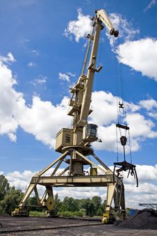 Crane At A Dock With Blue Sky Stock Photo Crane At A Dock With Blue Sky Stock Photo