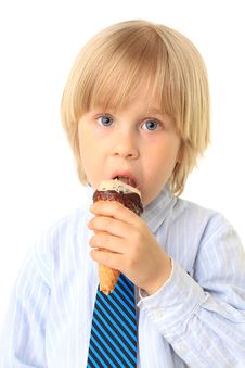 Little Boy Eating Ice Cream Stock Photo Little Boy Eating Ice Cream Stock Photo