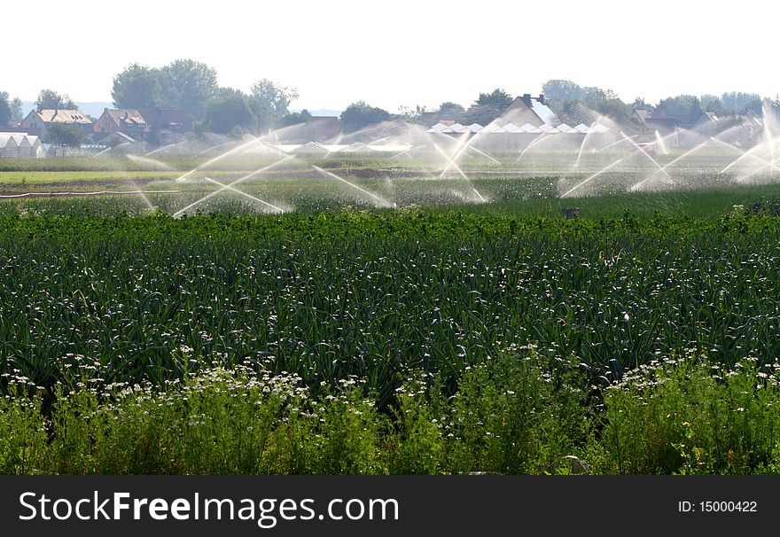 Big agricultural lands are supplied with a water explosive arrangement with rain lack artificially with water. Big agricultural lands are supplied with a water explosive arrangement with rain lack artificially with water.
