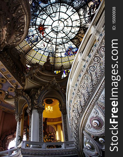 Beautiful glass roof for with the way to heaven section at elephant monument of Thailand. Beautiful glass roof for with the way to heaven section at elephant monument of Thailand