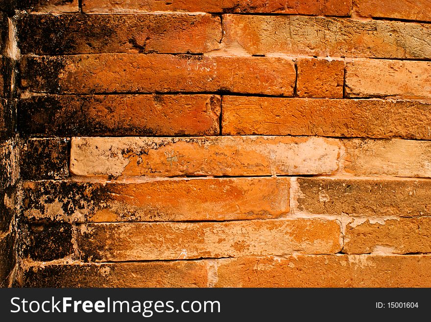 Antique Hardened Clay Brick on the old Castle Wall