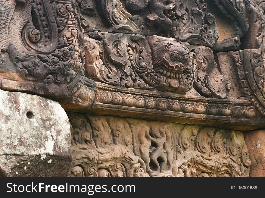 Gable on Arched entrance of Kmear ancient remains rite