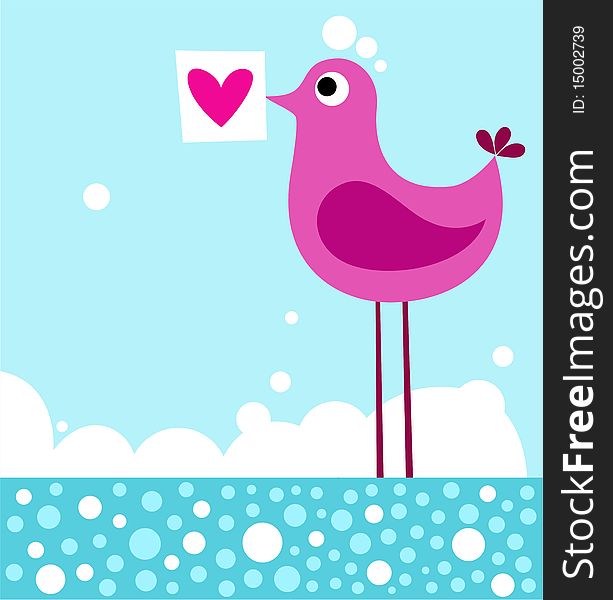 Illustration of a cute valentine card. Illustration of a cute valentine card
