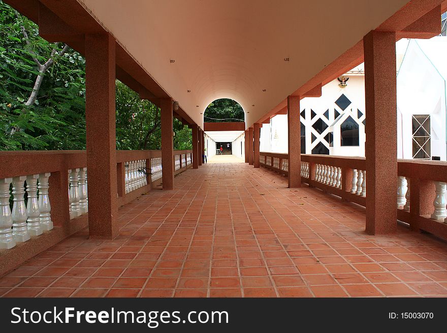 Thai architec hallway in perspective. Thai architec hallway in perspective