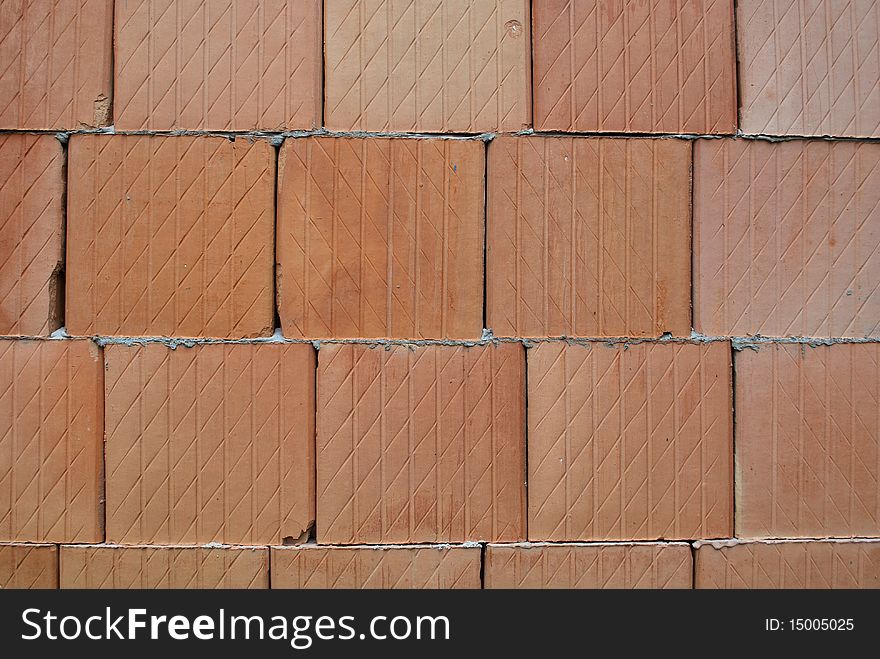 Wall of Brick Background with Mortar