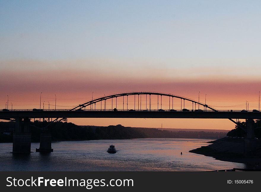 Sunset over river