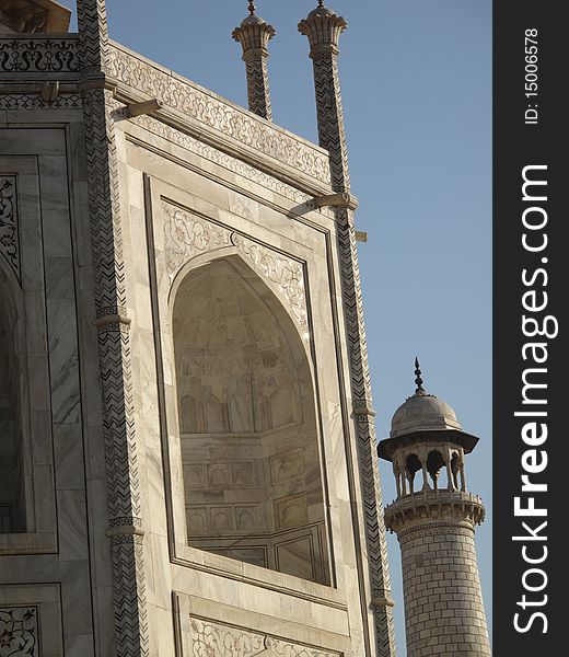 Close-up of the Taj Mahal. Close-up of the Taj Mahal