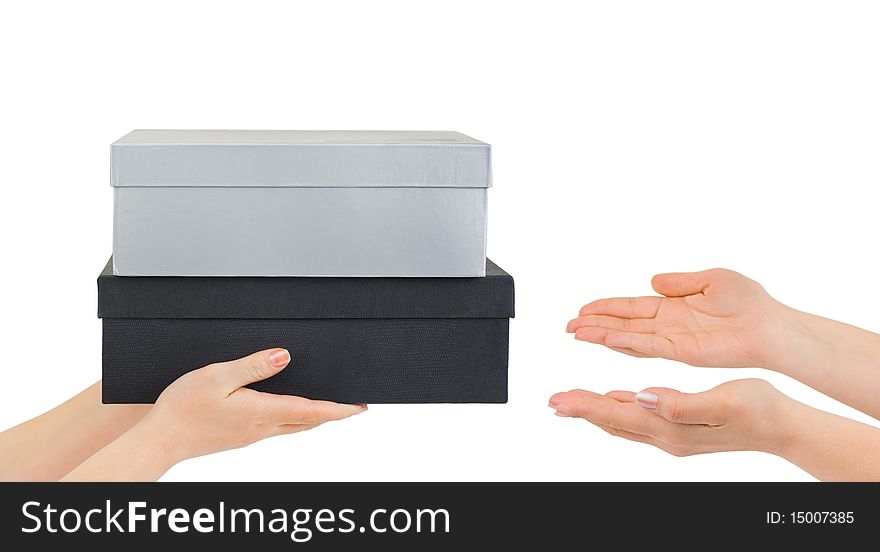 Hands Giving Box