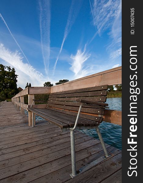 Bench on the wooden pier