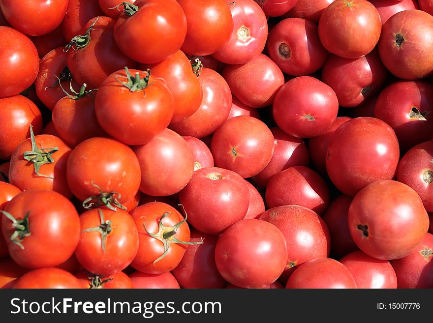 The tomatoes selling in the small city