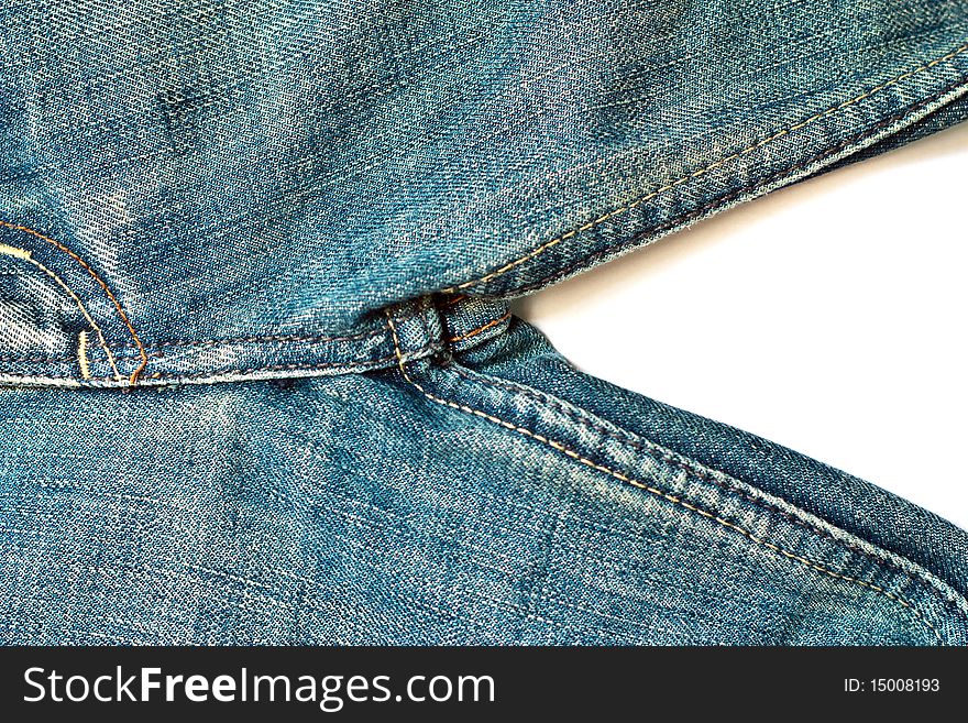 The isolation of jeans cloth. The isolation of jeans cloth
