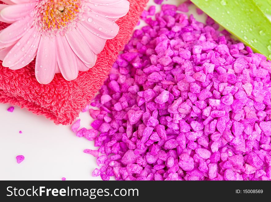 Spa essentials (bath salt and flower)