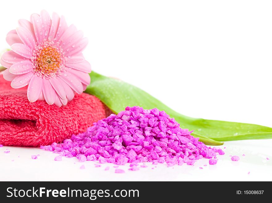 Spa essentials (bath salt and flower)