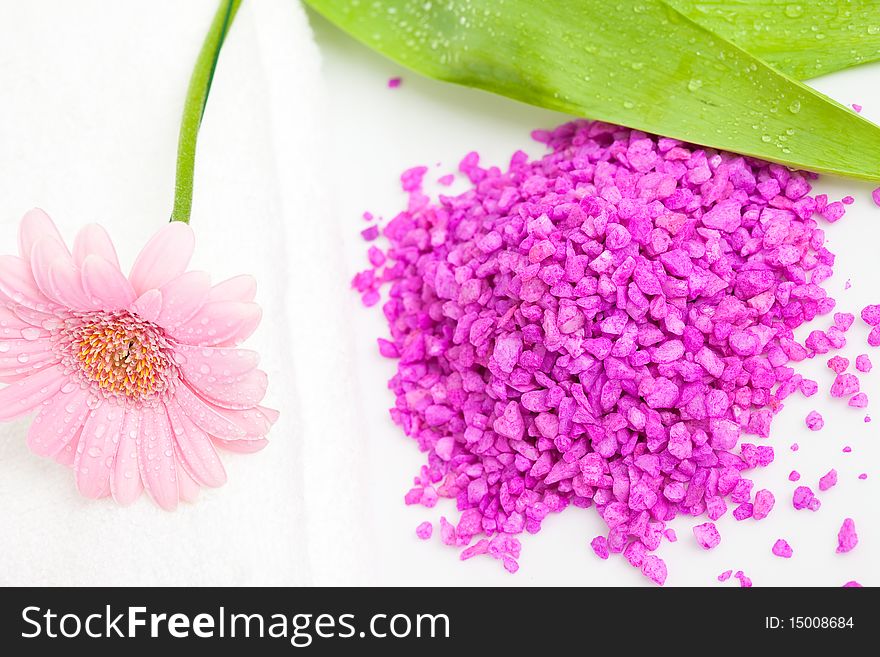 Spa essentials (bath salt and flower)